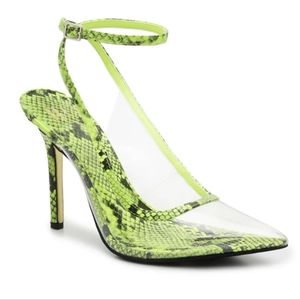 NIB JLO Jennifer Lopez Parlata Pump Neon Snakeskin Print High Heel Size 8
